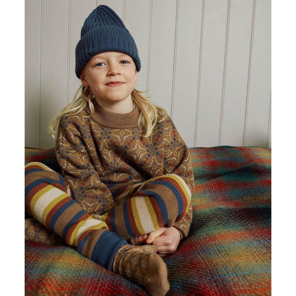Mabli - Sylfaen skinny leg knit trousers - Azurite Blue Stripe | Scout & Co