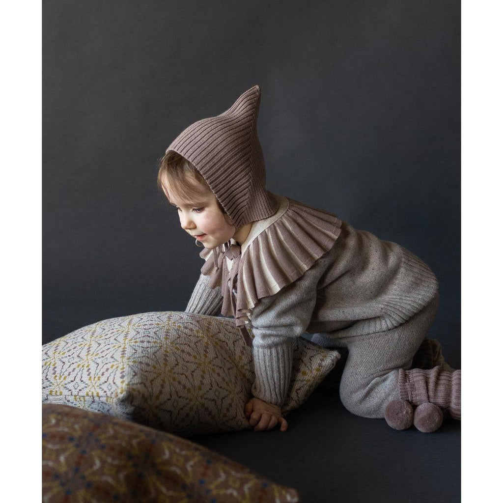 Mabli - Sylfaen wool pixie bonnet - Mink | Scout & Co