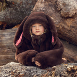 Mini Rodini - Rabbit ear faux-fur jacket