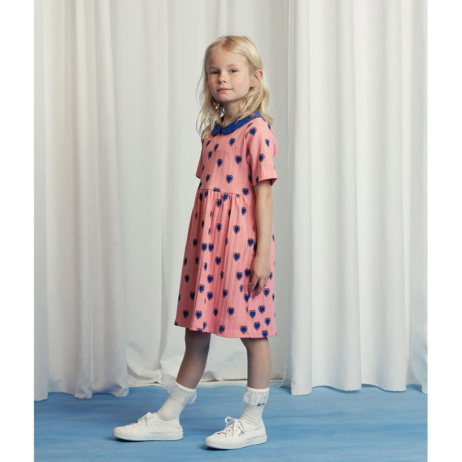 Mini Rodini - Outlined hearts dress - pink | Scout & Co