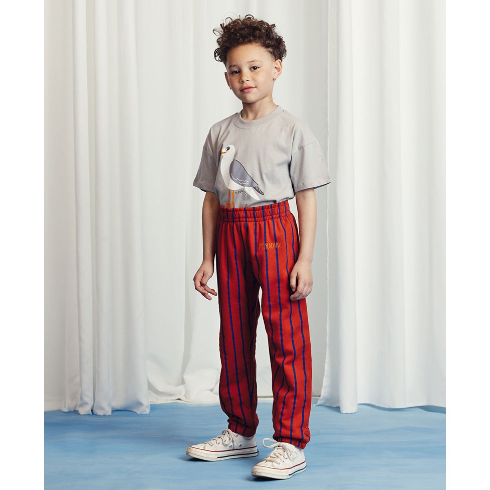 Mini Rodini - Vertical stripe sweatpants - red | Scout & Co