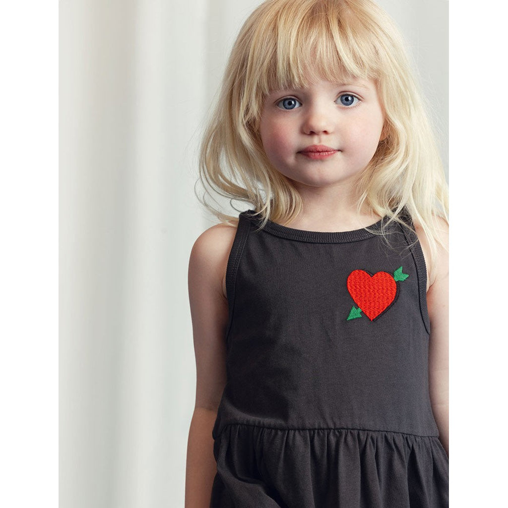 Mini Rodini - Arrowed heart embroidered tank dress - black | Scout & Co