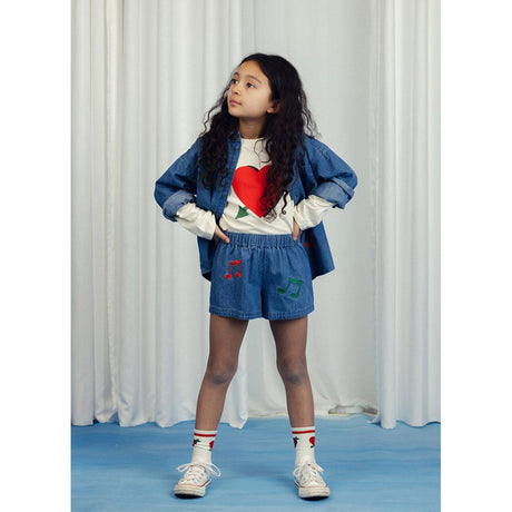 Mini Rodini - Note embroidered denim shorts | Scout & Co