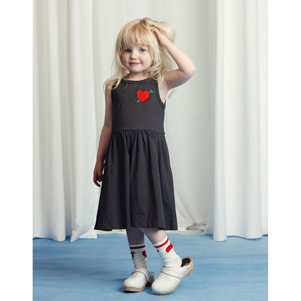 Mini Rodini - Arrowed heart embroidered tank dress - black | Scout & Co