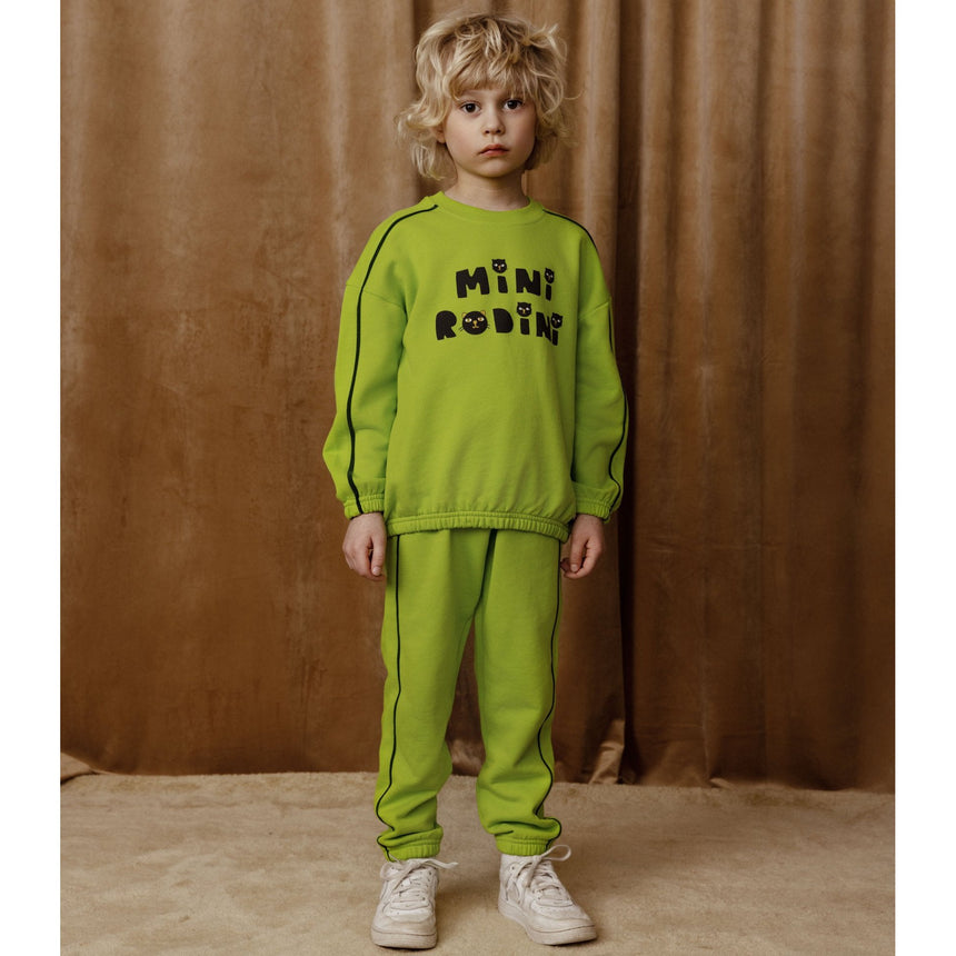 Mini Rodini - Cats sweatpants - green | Scout & Co