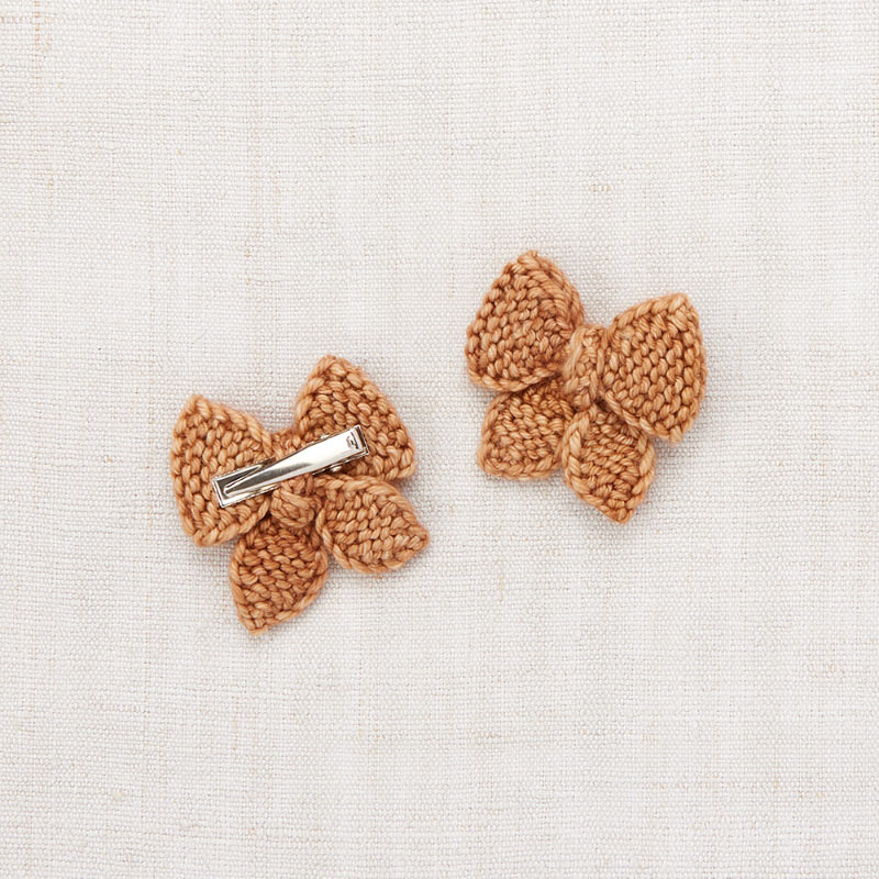 Misha & Puff - Baby Puff Bow hair clips set - Rose Gold | Scout & Co