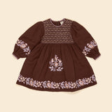 Apolina - Noemie embroidered dress - Dark chocolate | Scout & Co