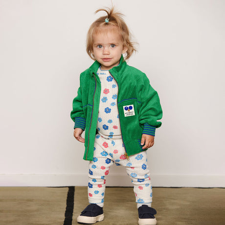 Mini Rodini - Table Tennis patch terry cardigan - green | Scout & Co
