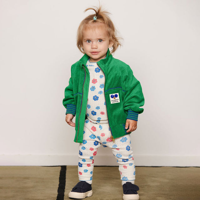 Mini Rodini - Table Tennis patch terry cardigan - green | Scout & Co