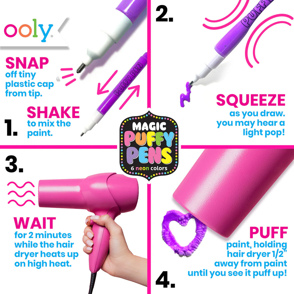 Ooly - Magic Puffy Pens - set of 6 | Scout & Co