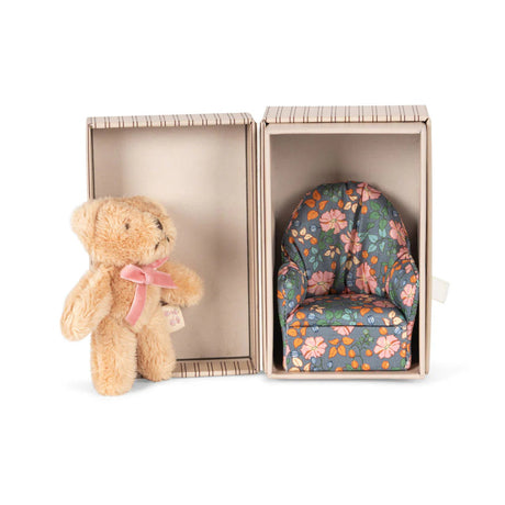Konges Sløjd - Tiny Teddy bear + chair - Oda | Scout & Co