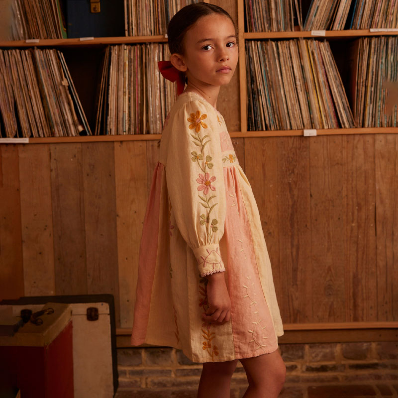 Apolina - Pascale dress - Cashew / Ribbon pink | Scout & Co