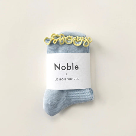 Le Bon Shoppe - Petite ruffled modal socks - Baby Blue & Butter | Scout & Co