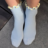 Le Bon Shoppe - Petite ruffled modal socks - Baby Blue & Butter | Scout & Co