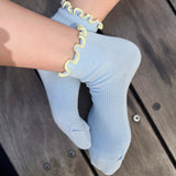Le Bon Shoppe - Petite ruffled modal socks - Baby Blue & Butter | Scout & Co