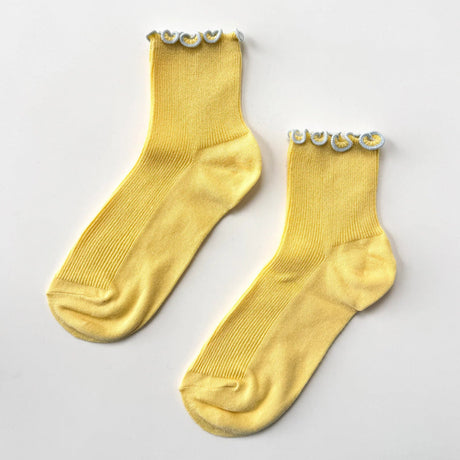 Le Bon Shoppe - Petite ruffled modal socks - Butter & Baby Blue | Scout & Co