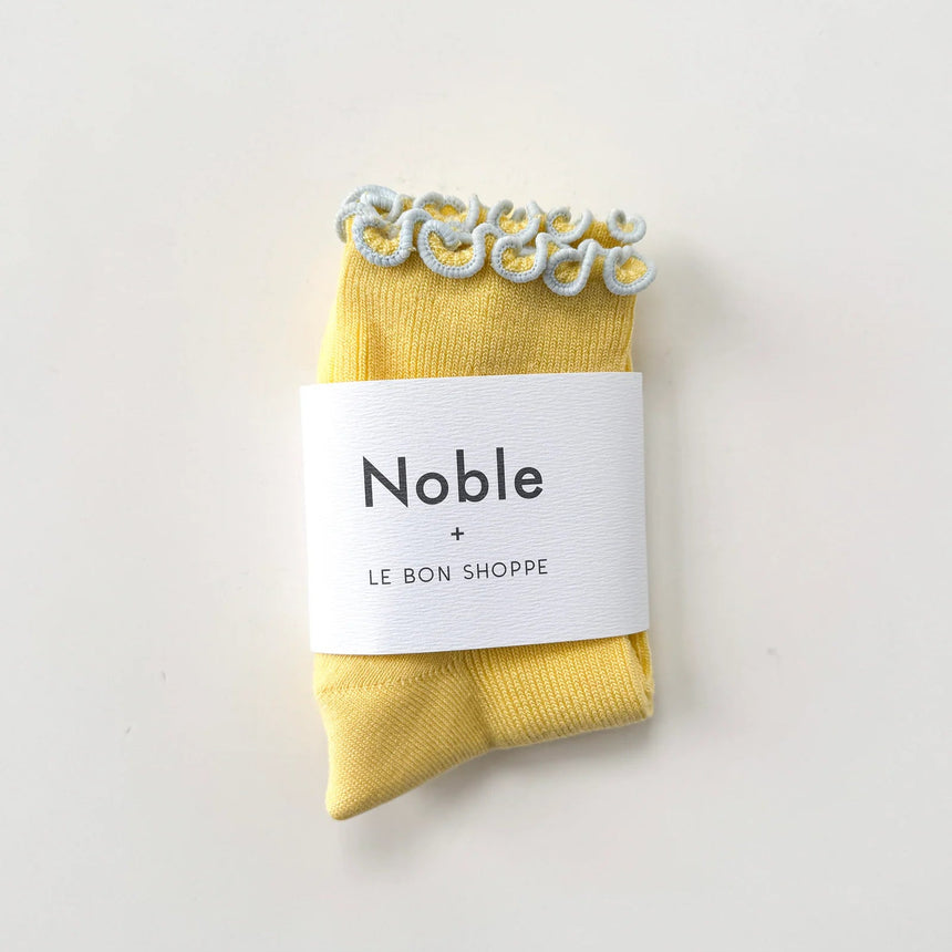 Le Bon Shoppe - Petite ruffled modal socks - Butter & Baby Blue | Scout & Co