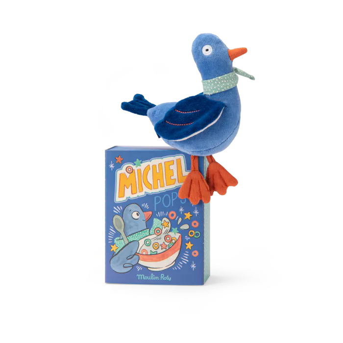 Moulin Roty - Michel the pigeon soft toy rattle | Scout & Co