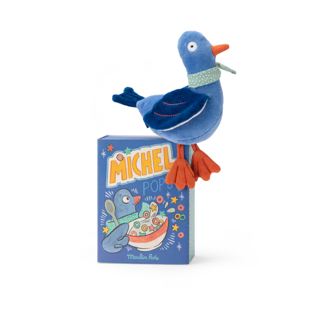 Moulin Roty - Michel the pigeon soft toy rattle | Scout & Co