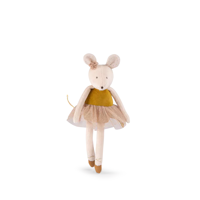Moulin Roty - Ballerina mouse soft toy - gold | Scout & Co