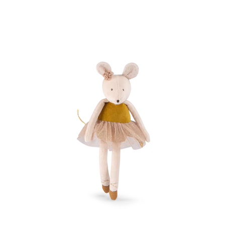 Moulin Roty - Ballerina mouse soft toy - gold | Scout & Co