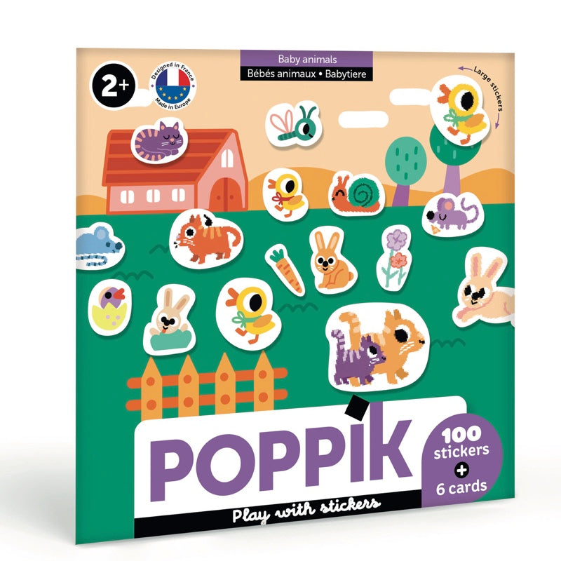 Poppik - My First Sticker Mosaic cards - Baby Animals | Scout & Co