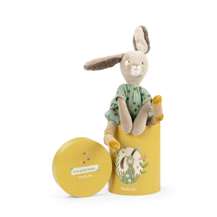 Moulin Roty - Sauge the rabbit soft toy in box | Scout & Co