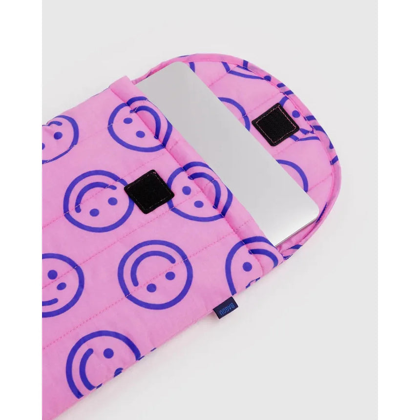 Baggu - Puffy laptop sleeve 13in / 14in - Pop Pink Happy | Scout & Co