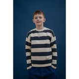 Repose AMS - Oversized boxy sweater - Graphite Night Stripe | Scout & Co