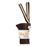 Silly Silas - Footless cotton tights with braces - Chocolate Brown Striped | Scout & Co