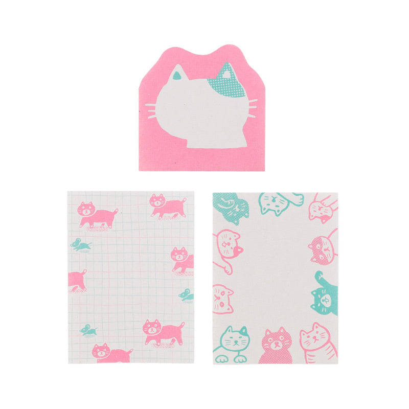 Hightide New Retro - Aji Gami memo pad - Pink Cat | Scout & Co