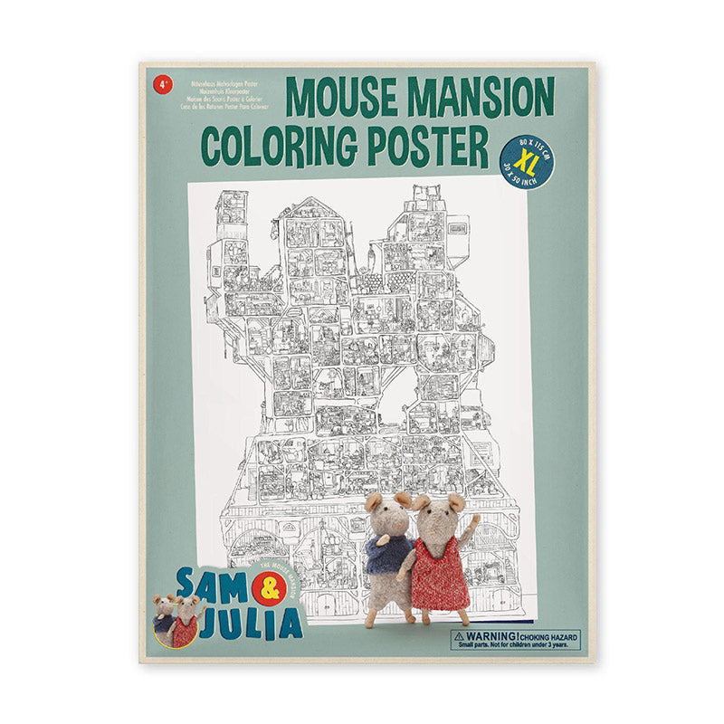 Sam & Julia: The Mouse Mansion - Mouse Mansion XL colouring poster | Scout & Co