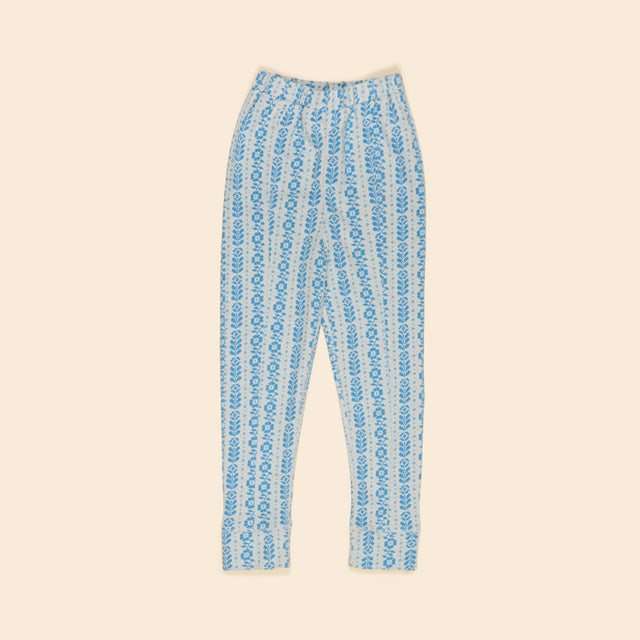 Apolina - Sandy slim jersey pant - Nordic Floral Jacquard | Scout & Co