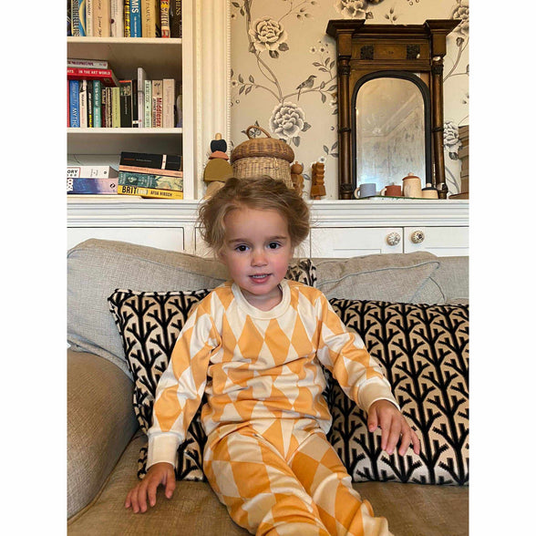 Sleepy Doe x Scout & Co exclusive - Harlequin Marigold kids classic pyjamas | Scout & Co