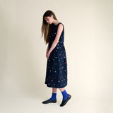 Sideline - Robbie dress - indigo embroidery | Scout & Co