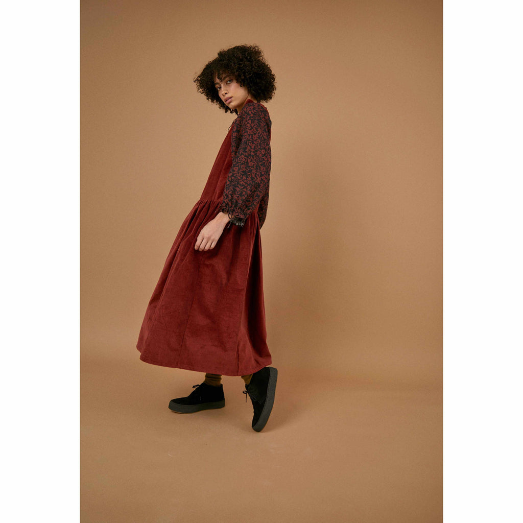 Sideline - Swift pinafore dress - rust corduroy | Scout & Co