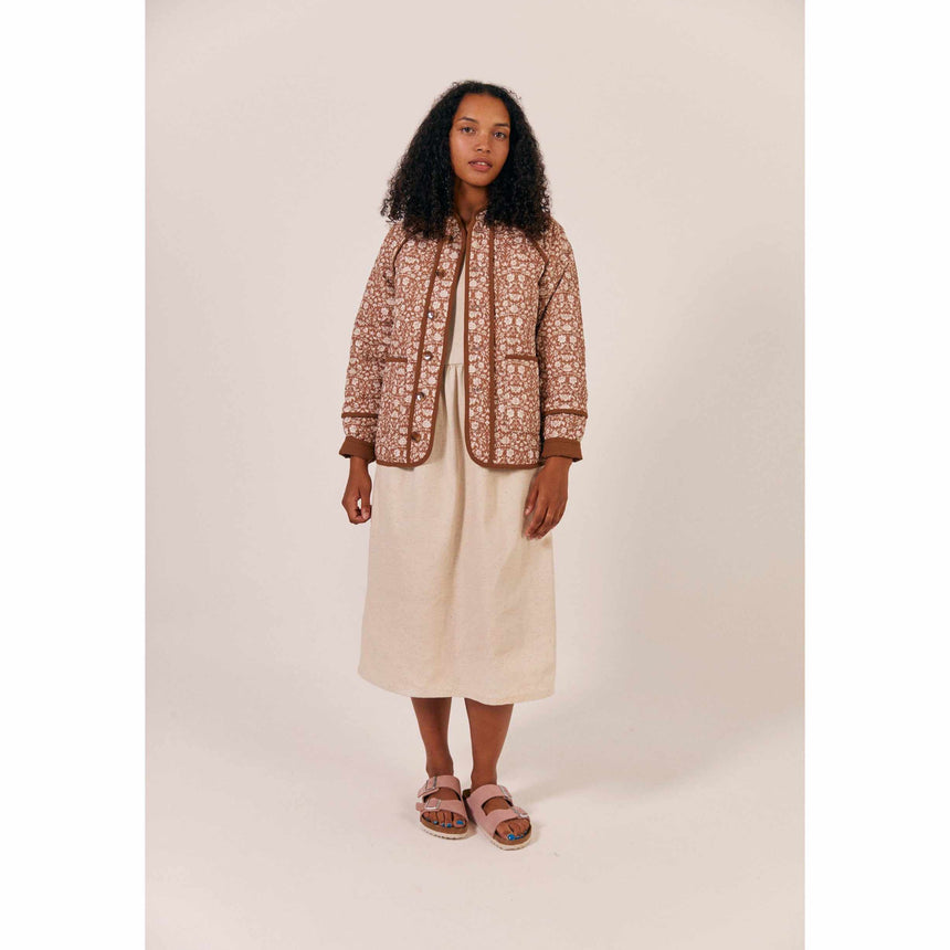 Sideline - Lewes quilted jacket - brown print | Scout & Co
