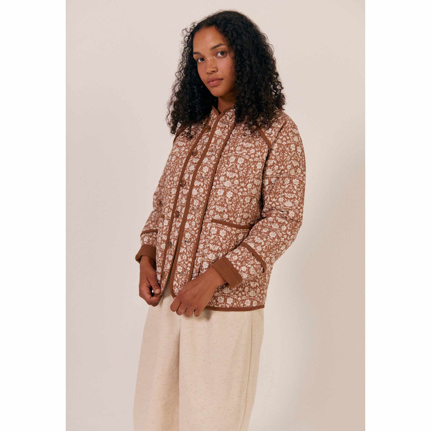 Sideline - Lewes quilted jacket - brown print | Scout & Co