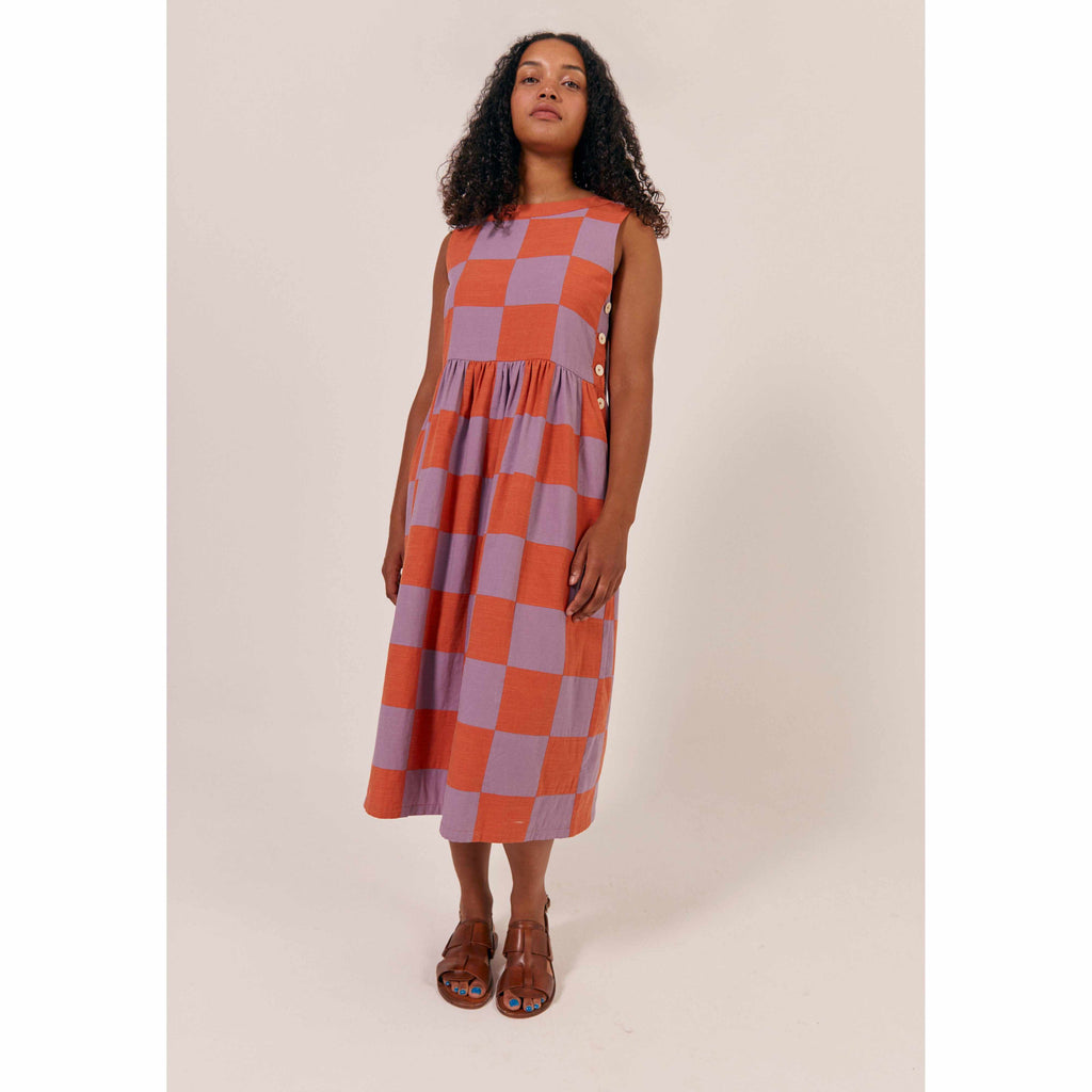Sideline - Tally patchwork dress - lilac / tomato | Scout & Co