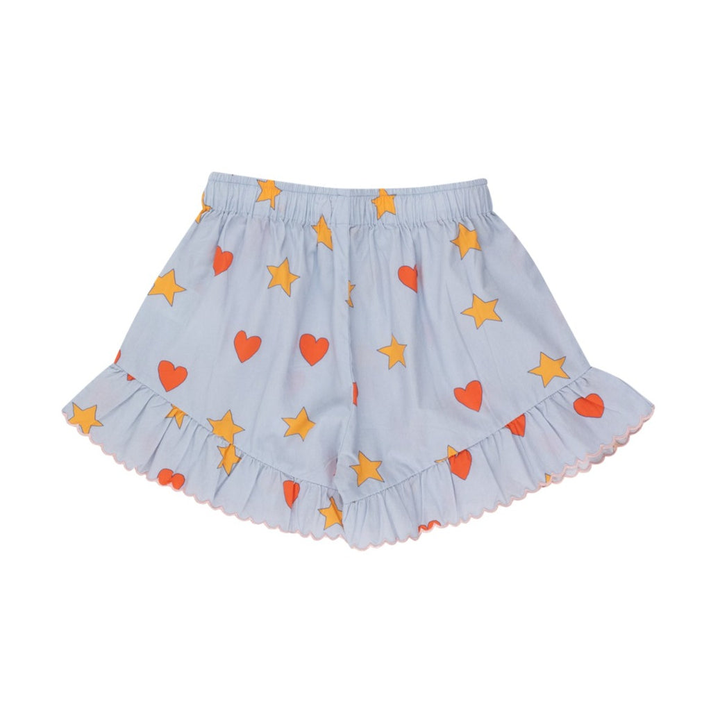 Tiny Cottons - Hearts Stars shorts - sky grey | Scout & Co