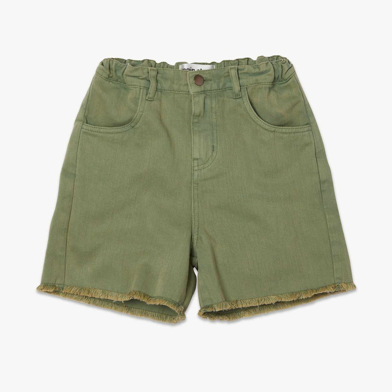 Main Story - Green wash denim cut-off shorts | Scout & Co