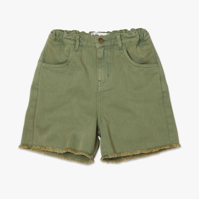 Main Story - Green wash denim cut-off shorts | Scout & Co