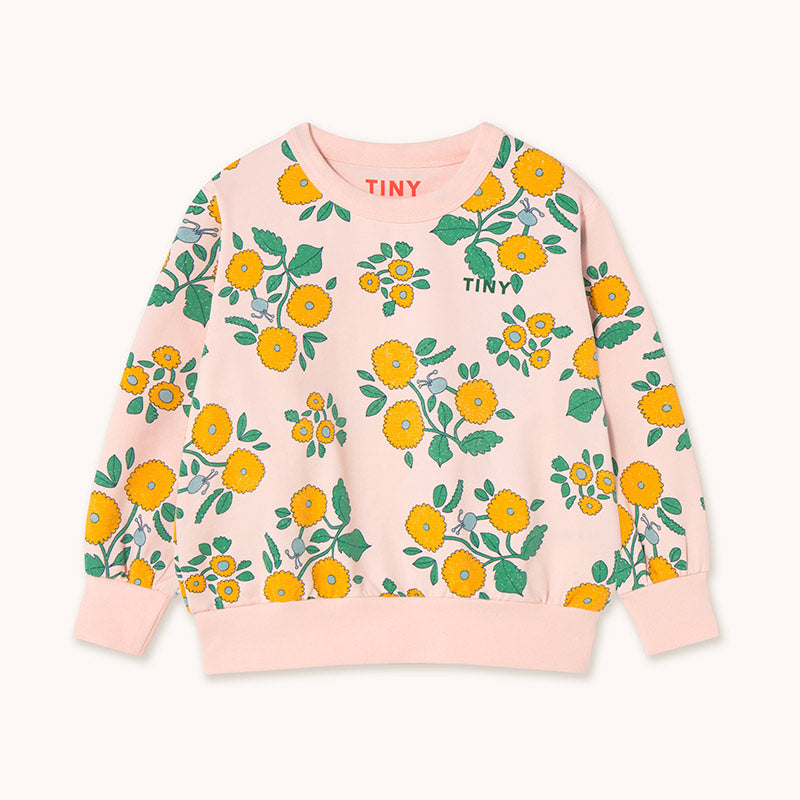 Tiny Cottons - Flowers sweatshirt - pastel pink | Scout & Co