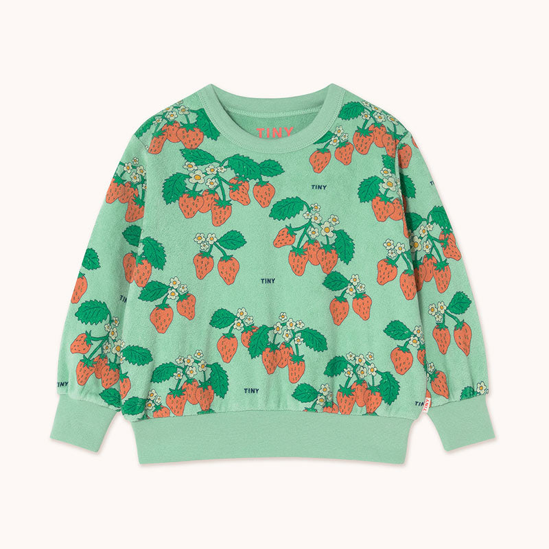 Tiny Cottons - Strawberries sweatshirt - emerald | Scout & Co