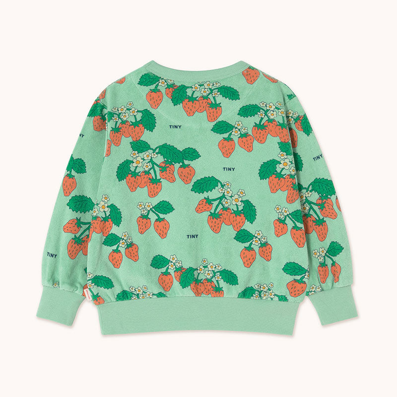 Tiny Cottons - Strawberries sweatshirt - emerald | Scout & Co