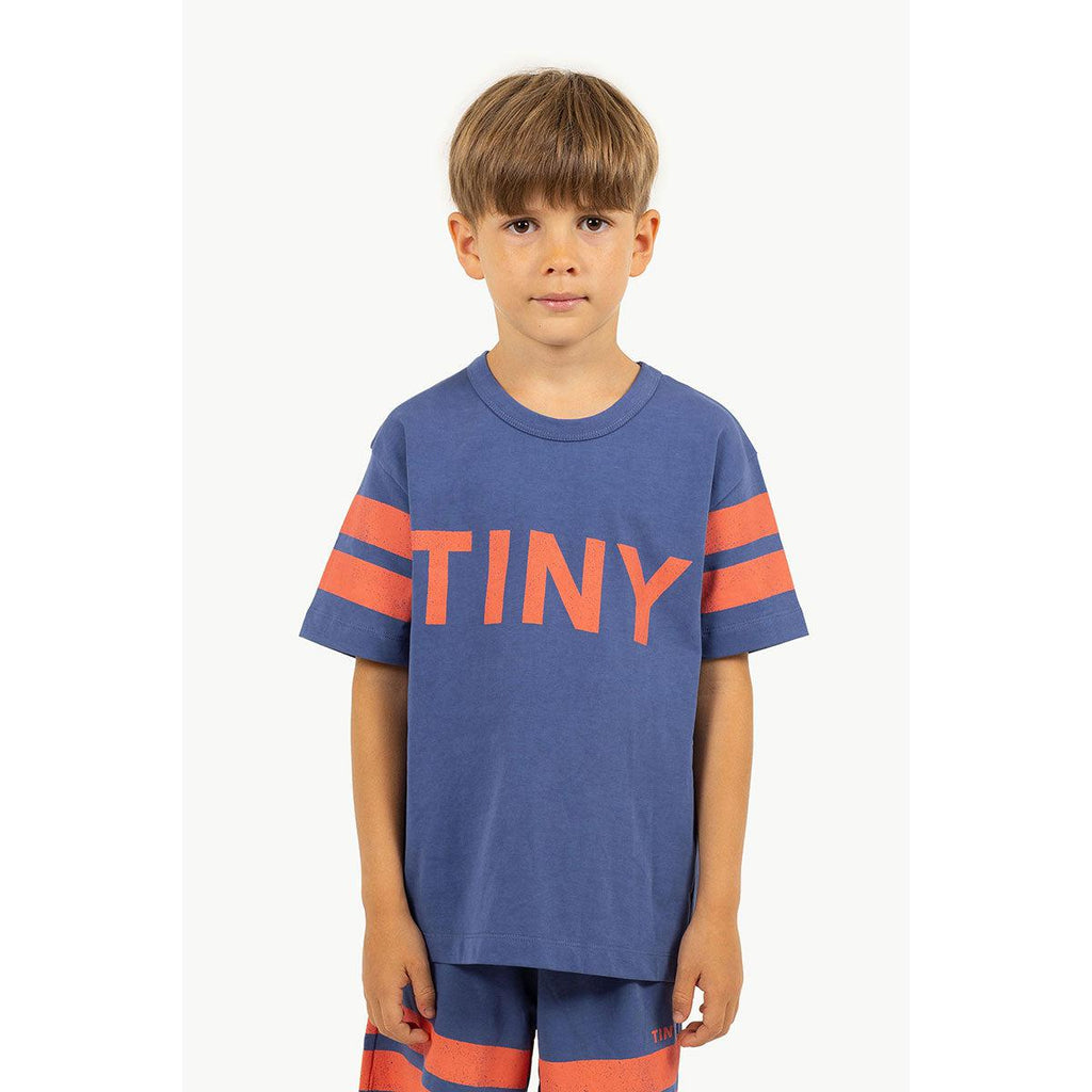 Tiny Cottons - Stripes logo tee - light navy | Scout & Co