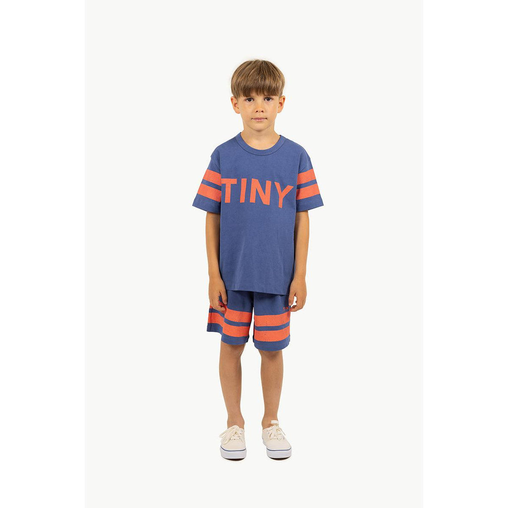 Tiny Cottons - Stripes logo tee - light navy | Scout & Co