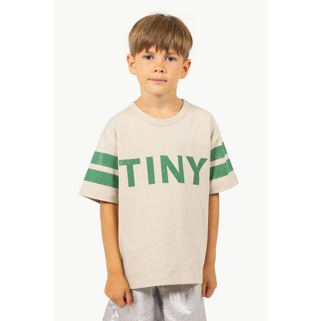 Tiny Cottons - Stripes logo tee - dark vanilla | Scout & Co