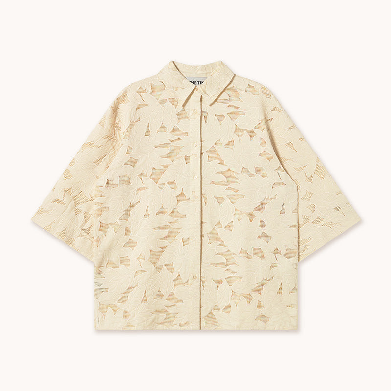 The Tiny Big Sister - Guipure shirt - light cream | Scout & Co