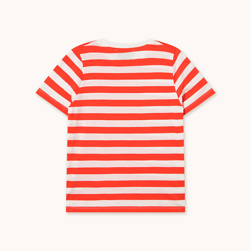 The Tiny Big Sister - Striped tee - off white / summer red | Scout & Co